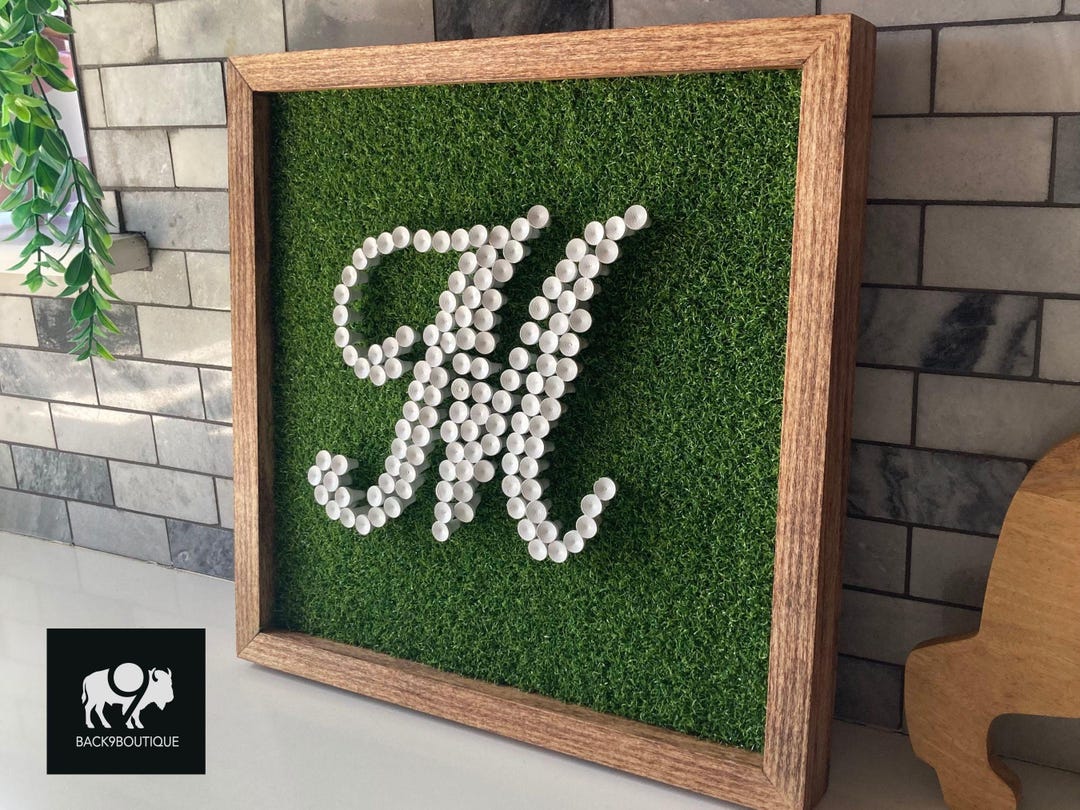 Custom Golf Initial Tee Art - Handcrafted Monogram Display