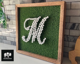 Custom Golf Initial Tee Art - Handcrafted Monogram Display