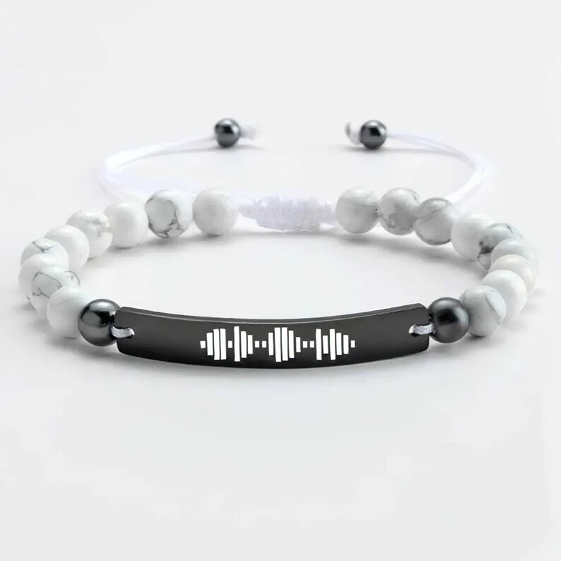 Custom Code Bracelet Beaded Music QR Code Jewelry Scan to Play Song