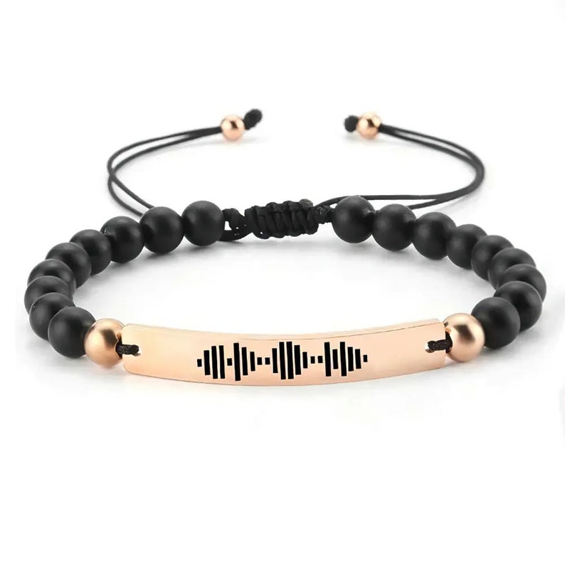 Custom Code Bracelet Beaded Music QR Code Jewelry Scan to Play Song