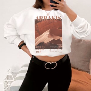 Dune Planet Arrakis House Atreides Crewneck Sweatshirt Sci-Fi Fiction Travel Fictional Places Bookish Aesthetic Frank Herbert Literary Shirt