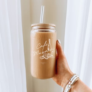 Café Musain Les Misérables Travel Glass Cold Brew Cup, Literary Les Mis Victor Hugo lata de vidro de palha de metal com tampa de bambu