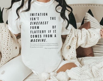 Anti-AI t-shirt, comfort wear tee, artist and creatives shirt, writing and writers shirt, generative and analytical ai