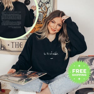 Bluza z okrągłym dekoltem z przodu i z tyłu Les Misérables Victor Hugo Przytulny sweter Literatura Estetyka Miłośnik książek Poezja Literacka koszulka Les Mis