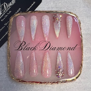 Luxury  Rainbow Cat Eye Design, Press on nails / fake nails / false nails / glue on nails / gel nails / acrylic nails / nails / gifts