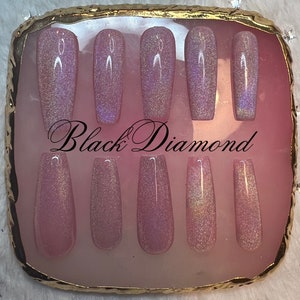 Luxury Rainbow / Cat eye design, Press on nails / fake nails / false nails / glue on nails / gel nails / acrylic nails / nails / gifts