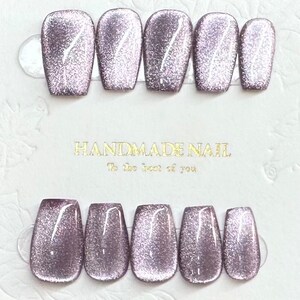 Luxury Crystal Purple/LavenderCat Eye Design, Press on nails / fake nails / glue on nails / gel nails / acrylic nails / nails/ gifts