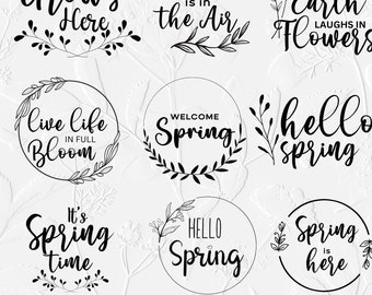 Spring SVG PNG, Spring SVG Bundle, Spring Tshirt Png, Frondoor mat design, spring sublimation design, simple spring design, Cut circuit file