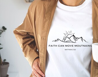 Faith Can Move Mountain PNG SVG, Jesus png, Christian Woman, Inspirational, Motivational Quote, Inspirtation Bible Script for woman, Bible