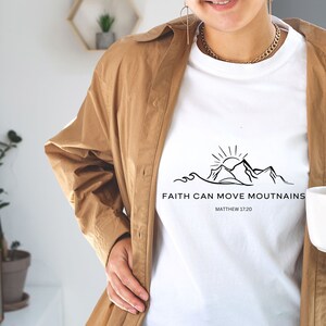 Faith Can Move Mountain PNG SVG, Jesus png, Femme chrétienne, Inspirationnel, Citation de motivation, Inspiration Bible Script pour femme, Bible