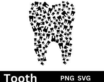 Tooth made of Teeth SVG PNG, Dentist svg png, Teeth svg, instant download, Dental SVG, Creative png, trendy dental png, Anatomy png, student