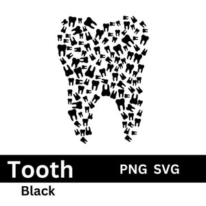 Tand gemaakt van tanden SVG PNG, Tandarts svg png, Tanden svg, instant download, Dental SVG, Creative png, trendy tandheelkundige png, Anatomie png, student