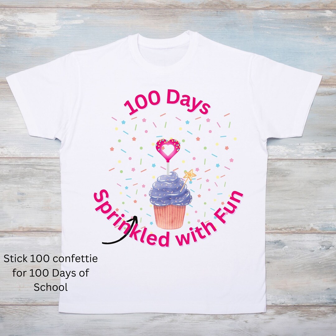 100 Days Sprinkled With Fun Tshirt PNG SVG DXF, 100th Day Tshirt Svg ...
