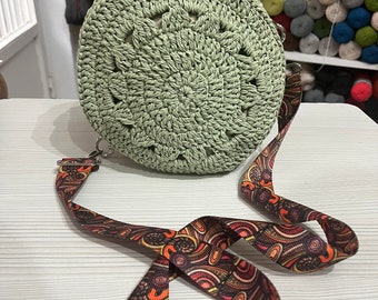 Handbag Paper String Bag , Handmade Crochet Bag
