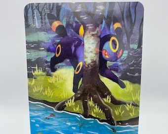 Nachtara- Laminated photo print of an original painted Pokemon card