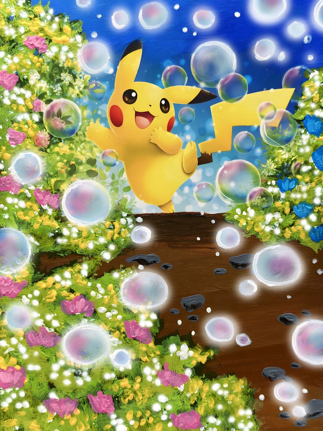 Pikachu Laminated Photo Print of an Original Painted Pokemon Card - Etsy