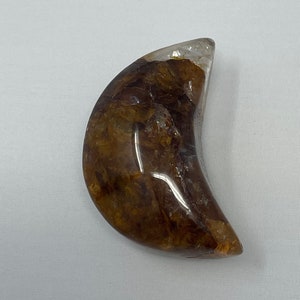 Golden Healer Quartz Crescent Moon Carving