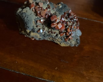 Red Vanadinite Specimen: Moroccan Mineral Decor