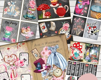 Alice in Wonderland Journal Pages: Printable Ephemera (Digital Download)