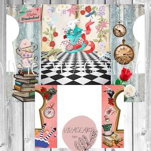 Alice In Wonderland, Journal Page, Junk Journal, Ephemera, Collage Sheet, Digital Download, Vintage, Shabby,Printable Paper image 8