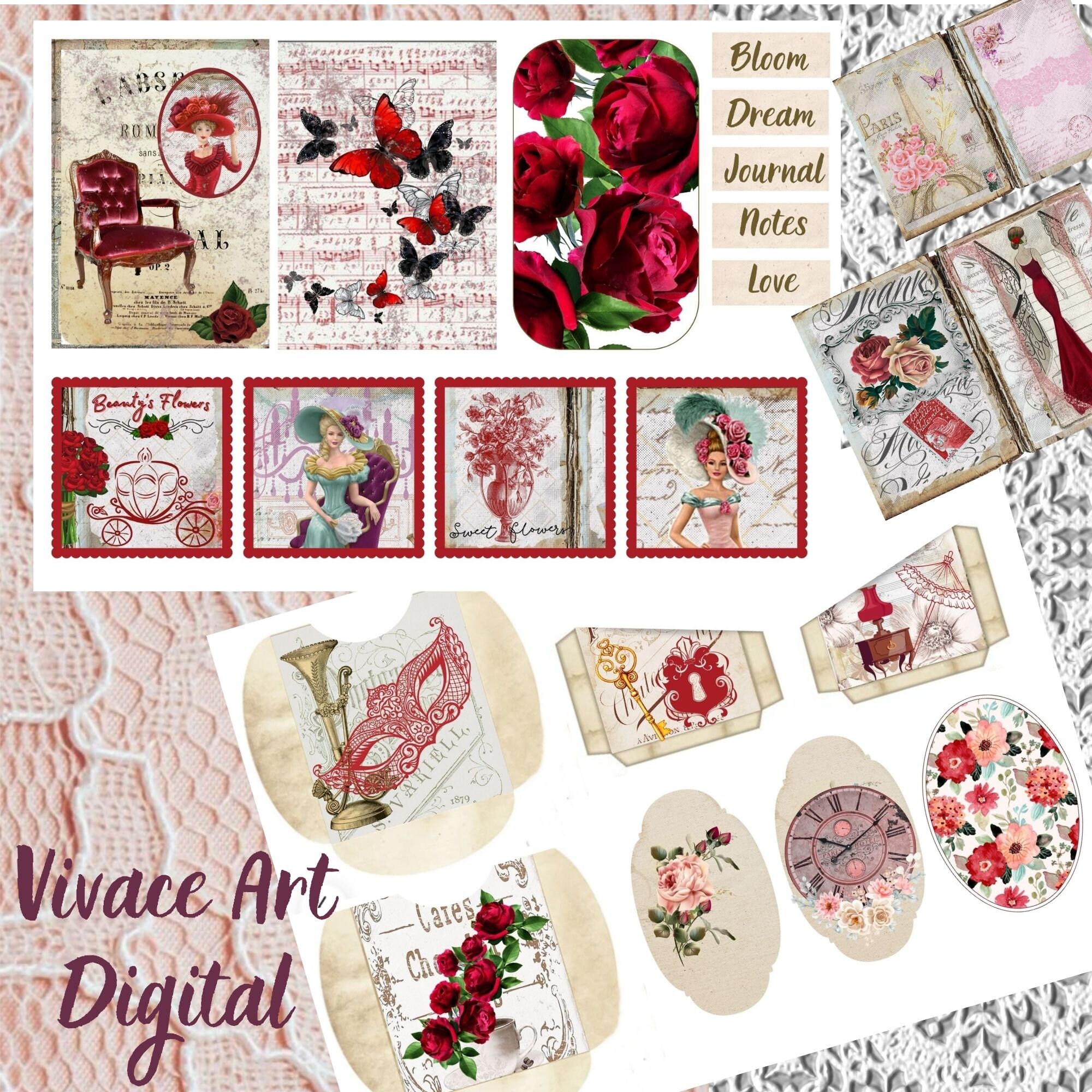 Vintage Victorian Ladies Junk Journal Kit, Vintage Woman Junk Journal ...