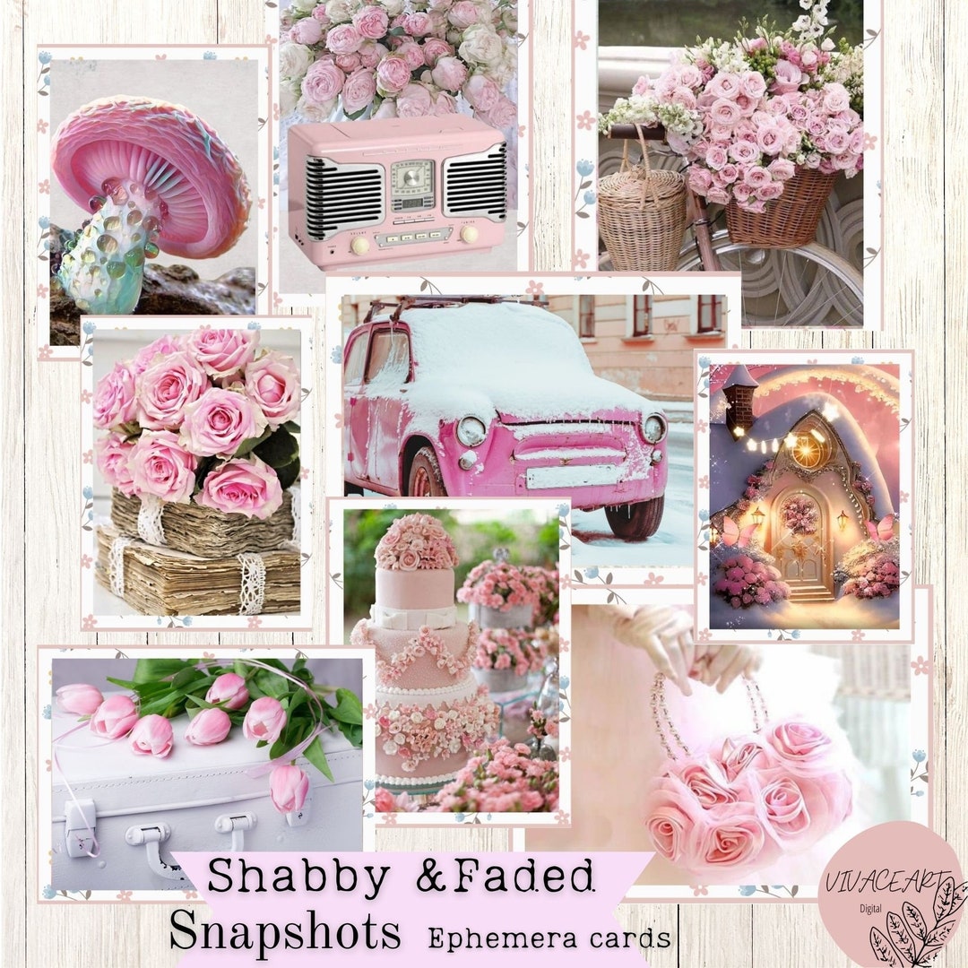 Shabby Chic Ephemera: Vintage Pink Photo Collection (digital Download ...