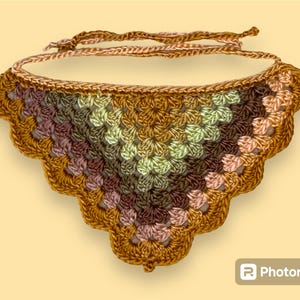 Crochet Granny Stitch Bandana | Harvest