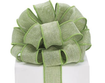 Grünes Juteband mit Drahtkante #9 | 1,5 "breite - 10-Yard-Rolle für Kunsthandwerk, Schleifen, Geschenkverpackung und rustikale Dekoration