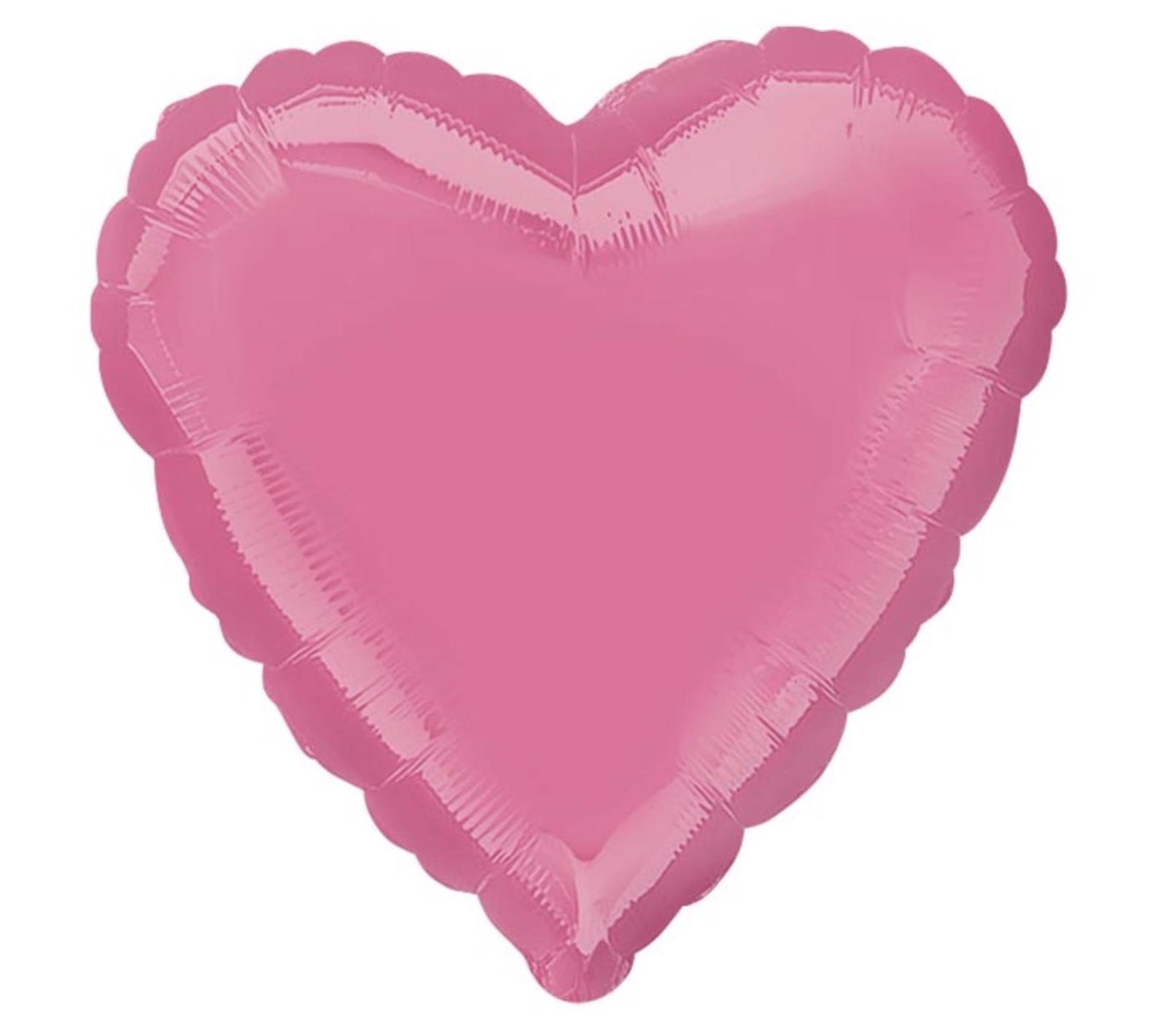 17-inch Pink Heart Foil Balloon - Pink (uninflated) Valentine Balloon ...