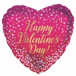 Heart shaped Valentines Day Foil Balloon Valentines Balloon Bouquet Sweetheart Balloons Gift