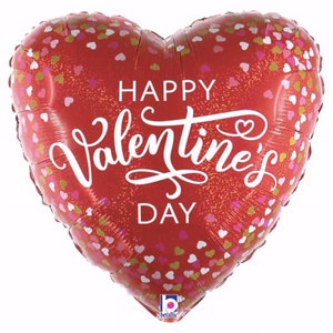 Heart shaped Valentines Day Foil Balloon Valentines Balloon Bouquet Sweetheart Balloons Gift