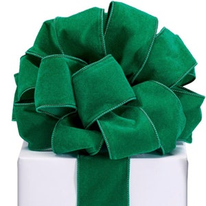 Groen fluwelen koordlint 2,5 inch #40 striklint