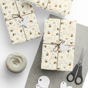 Bee Gift Wrapping Paper Holiday Wrapping Paper Christmas Gift Wrapping Paper Gift Paper