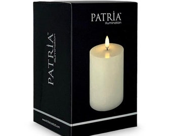 Vela LED de 4 pulgadas, cera real, a pilas, llama 3D, para bodas y fiestas.