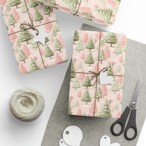 Weihnachtsbaum Geschenkpapier Weihnachtsgeschenkpapier Weihnachtsbaumpapier Pastell Weihnachtsbaumpapier Rosa Weihnachtsgeschenkpapier