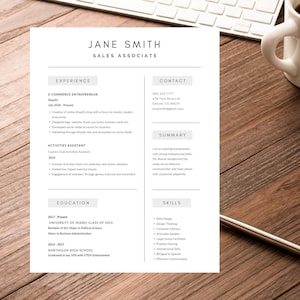 Resume Template Canva, Student Resume Template, College Resume Template, College Application Resume Template, Internship Resume Template
