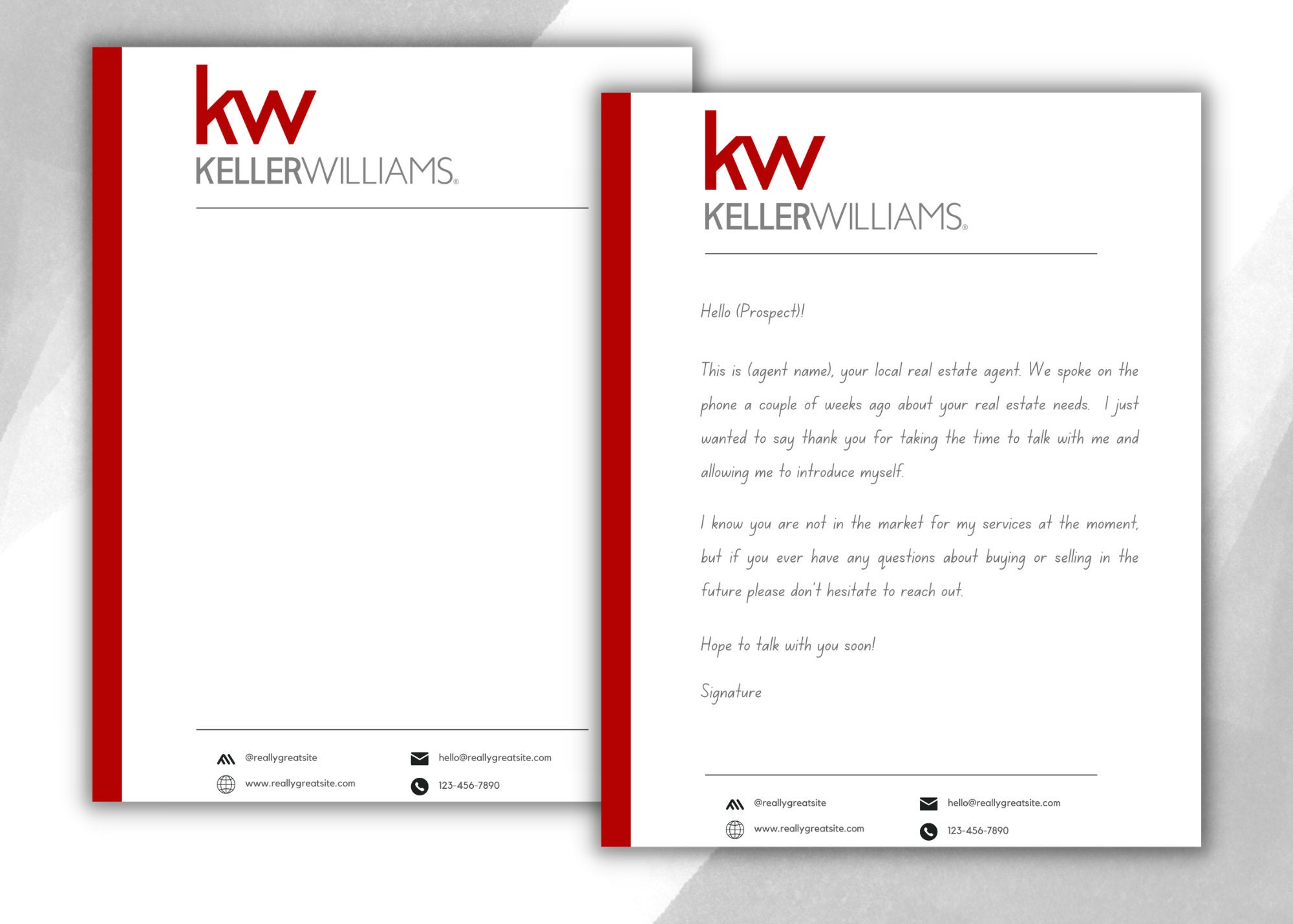 Keller Williams Letterhead Real Estate Letterhead Template - Etsy