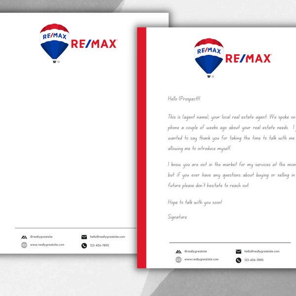 Remax Letterhead Template - Etsy Canada