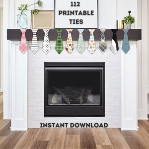 Printable Ties, Tie Banner, Tie Decorations, Father&#39;s Day, Missionary, Business Man, Instant Download, Necktie Bunting, Neck Tie