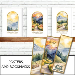 2025 Youth Theme, &quot;Look Unto Christ&quot;, Bookmarks, Posters, Young Women Handout, Watercolor Download, Printable, Doubt Not Fear Not, JPG PDF