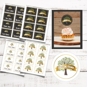 Family Reunion Cake Toppers, Family Reunion Name Tags, Nametags for Family Reunion, Elegant Family Reunion accessories