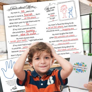 Biglietto di compleanno per la mamma, compila lo spazio vuoto, da bambino, biglietto stampabile per la mamma, alla mamma dai bambini, tutto sulla mamma, biglietto con impronta della mano della mamma, ricordo