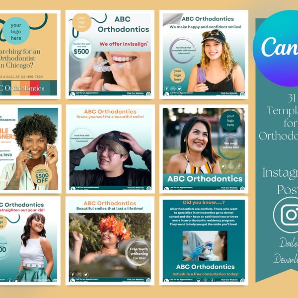 Instagram Template Orthodontist Etsy