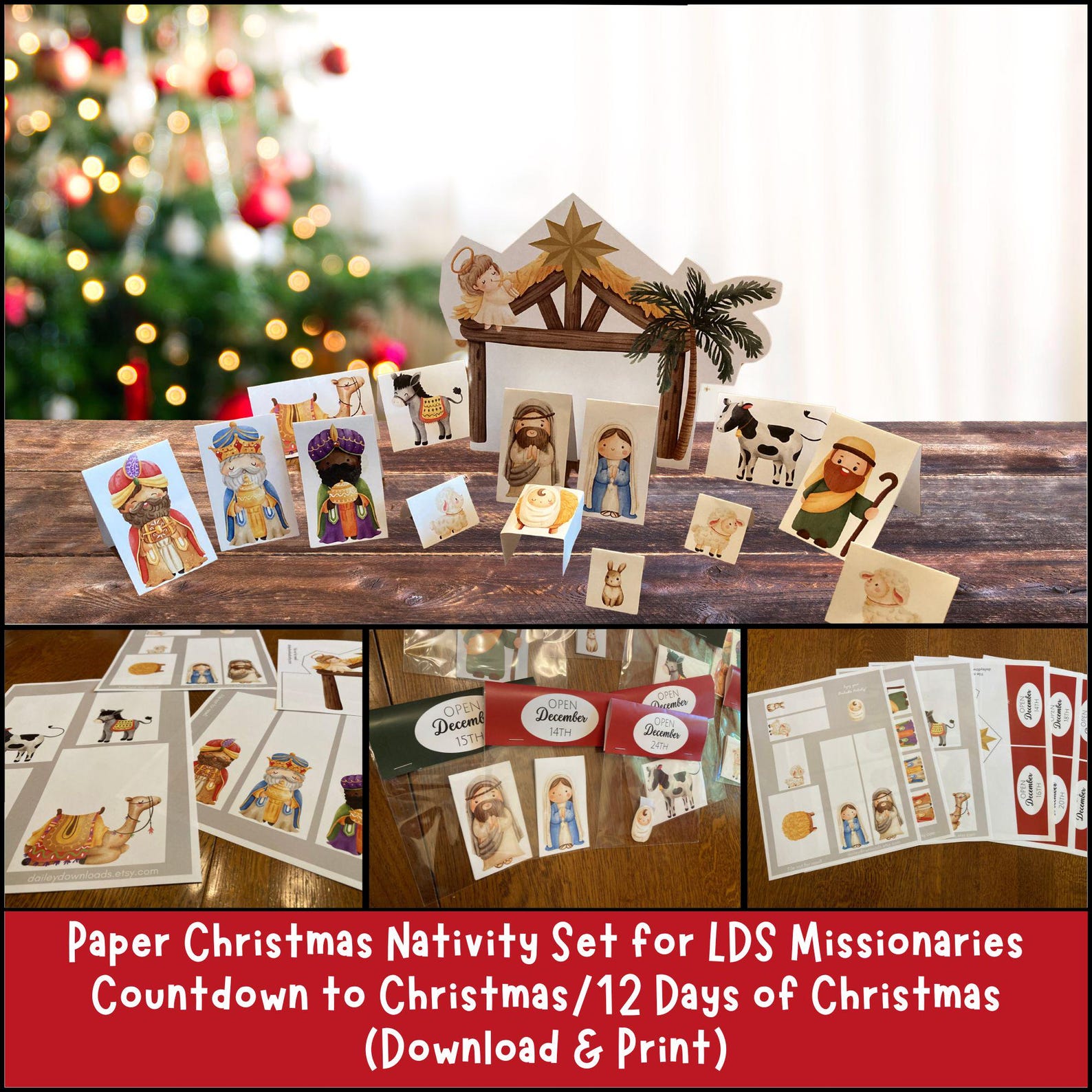 Paper Nativity Set, Countdown to Christmas, 12 Days of Christmas for ...