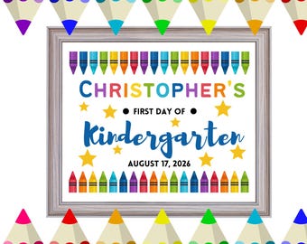 First Day of School Sign Printable | First Day of School Sign Editable | First Day of Kindergarten Sign | Back to School Sign Download