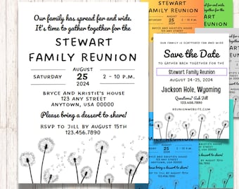 Family Reunion Invitation | Save the Date Announcement | Customize Your Invitation | Instant Download | Print Instantly | Black White Invite