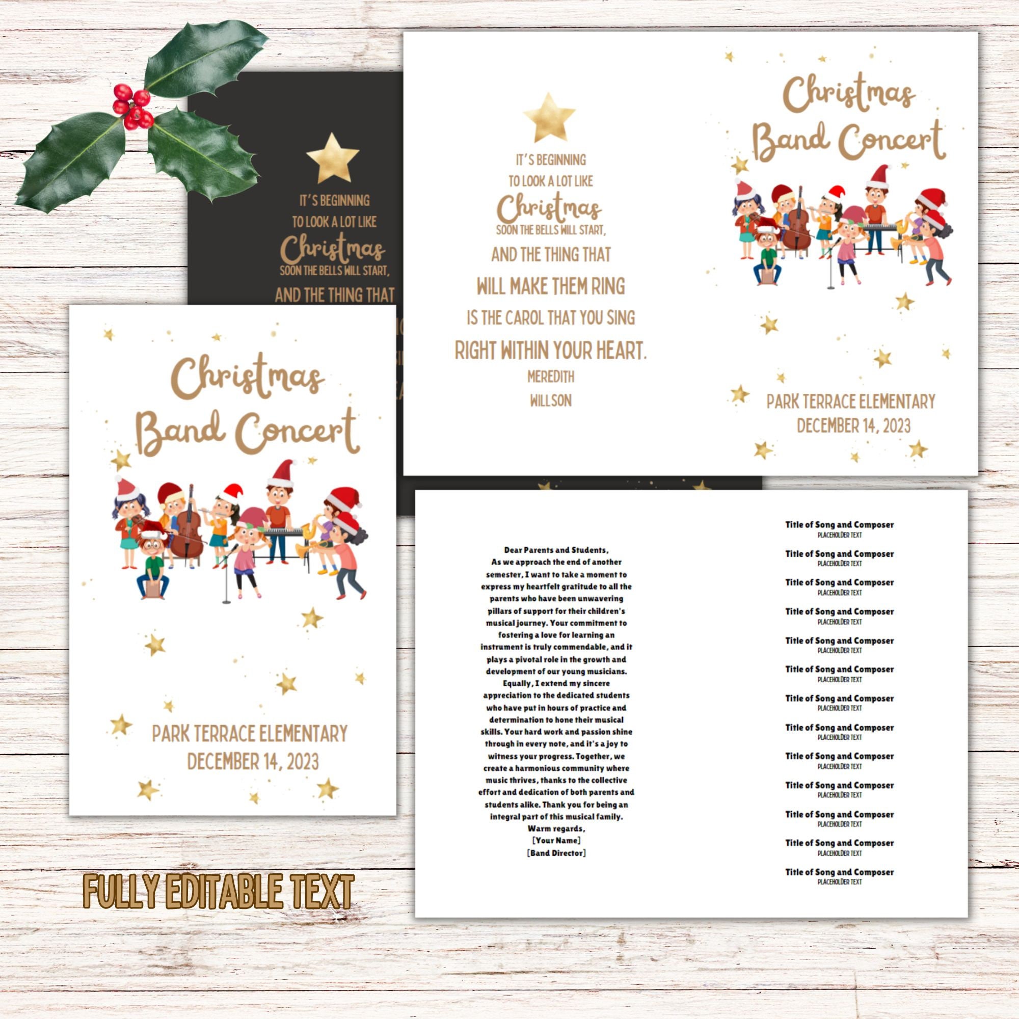 Band Christmas Concert Program Template Hq Printable Documents