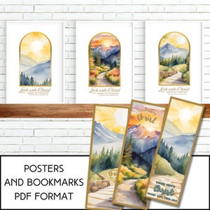 2025 LDS Youth Theme Printable | &quot;Look Unto Christ&quot; | Posters Bookmarks | Young Women Handouts | Watercolor PDF Download | Sun Art Print
