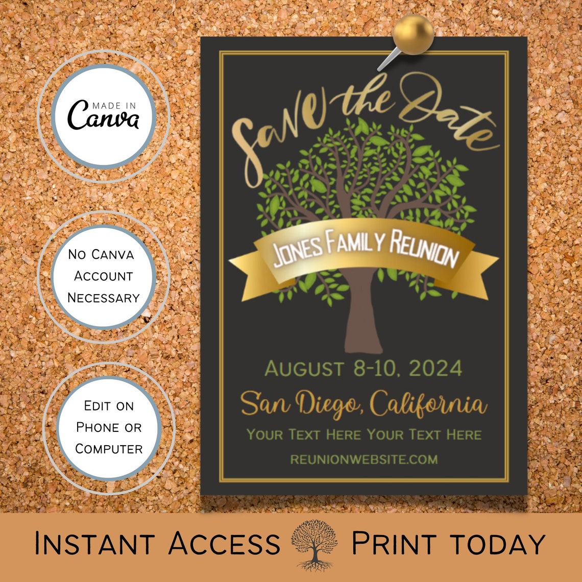 Family Reunion Save the Date Invitation Card Editable Family Reunion Family Reunion Save the Date Invitation Card Editable Family Reunion