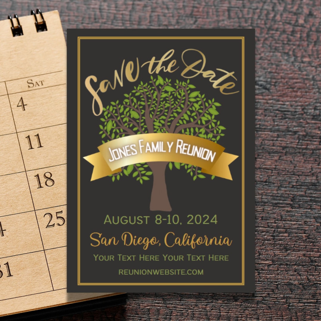 Family Reunion Save the Date Invitation Card Editable Family Reunion Family Reunion Save the Date Invitation Card Editable Family Reunion